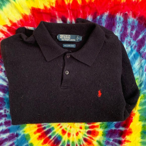 Mens Wool Polo-Collar Sweater - Picture 1 of 3